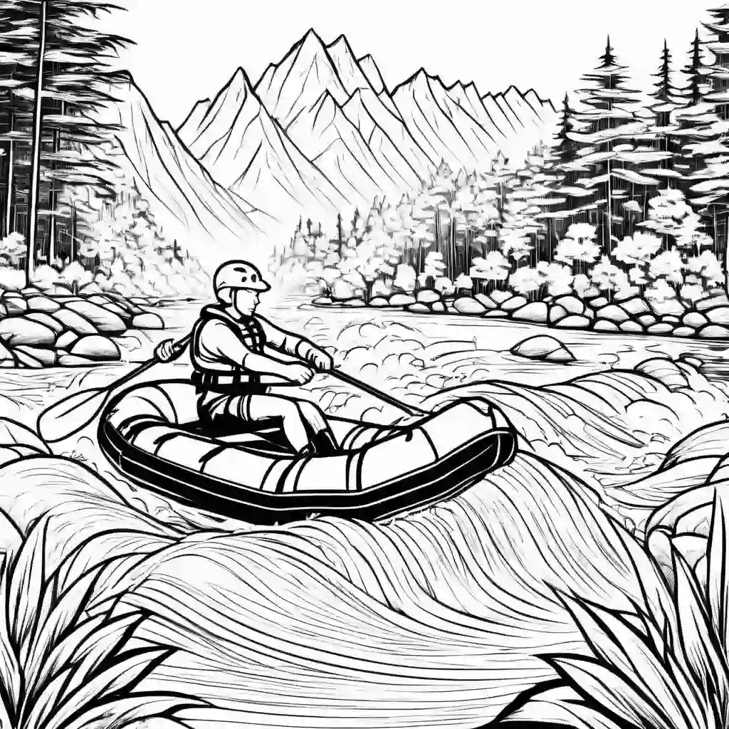 Whitewater Rafting coloring pages